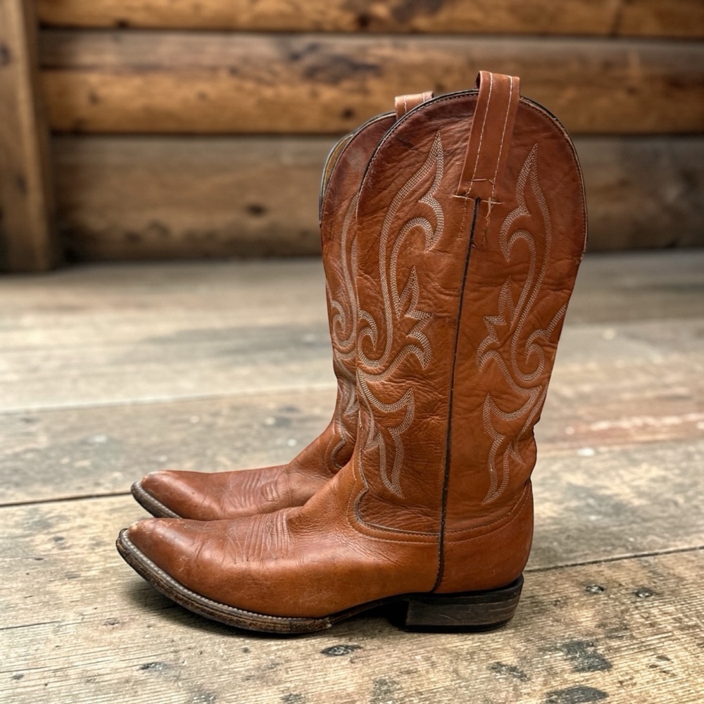 Vaquero Tan Leather cowboy boots Boots size 9 - Picture 3 of 8